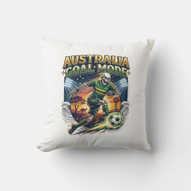 Almofada Modo de Gol da Austrália Esqueleto Striker Nations (Frente)