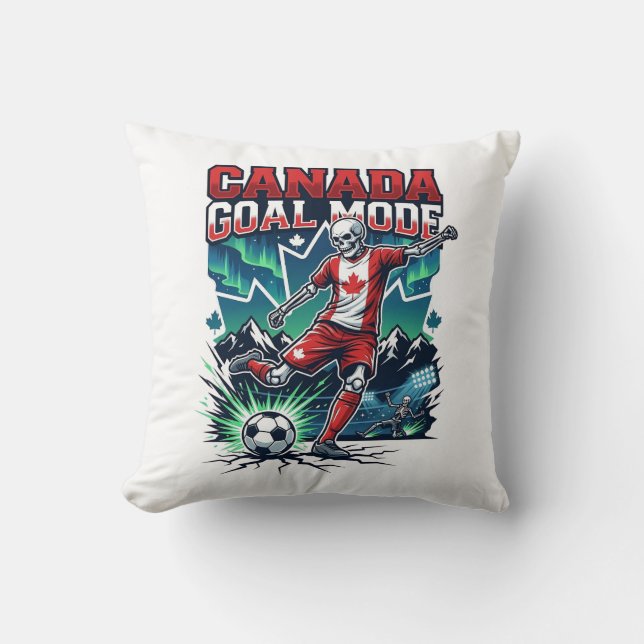 Almofada Modo de Gol do Canadá Esqueleto Striker Nações Din (Frente)