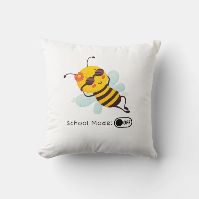 Almofada "Modo Escolar: OFF - Chillin' Bee" (Frente)