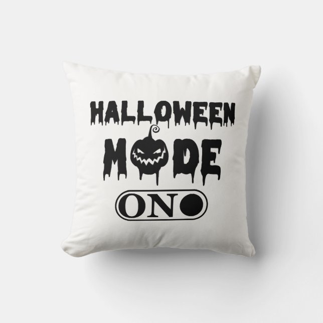 Almofada Modo Halloween Ativado - Festa Abóbora de Hallowee (Frente)