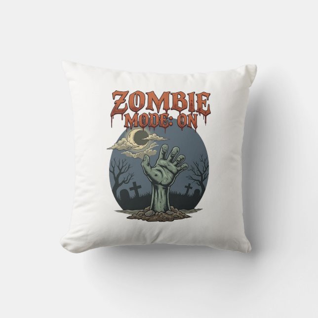 Almofada Modo Zumbi Halloween Mão Lua Cemitério_1 (Frente)