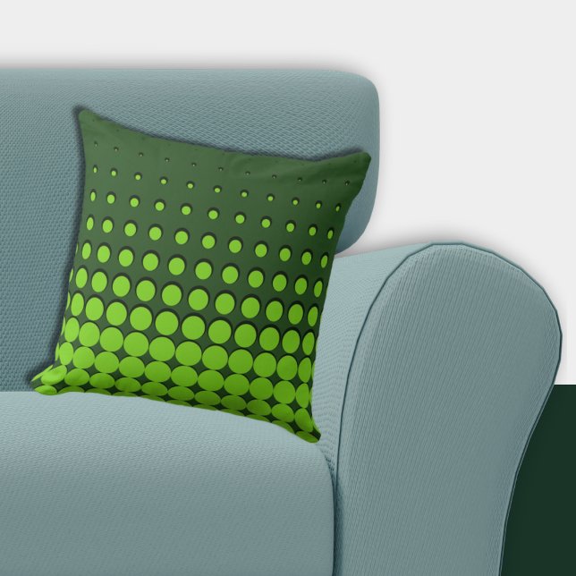 Almofada Modos Crescentes Verdes Modernos (Modern Green Ascending Halftones Throw Pillow)