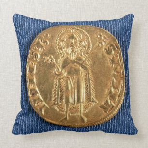 Almofada Moeda Dourado, com St John o baptista, século XVI