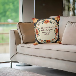 Almofada Moldura de Flor de Outono Verso Personalizável