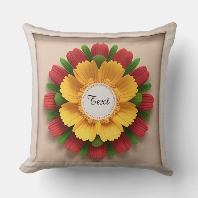 Almofada Moldura de Flor Decorativa (Frente)