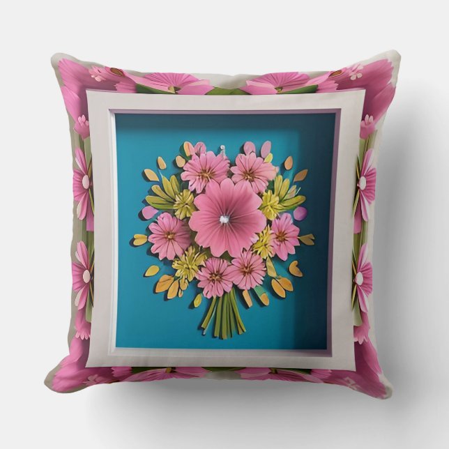 Almofada Moldura de Flor Decorativa (Frente)