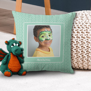 Almofada Moldura de Foto Verde Personalizada