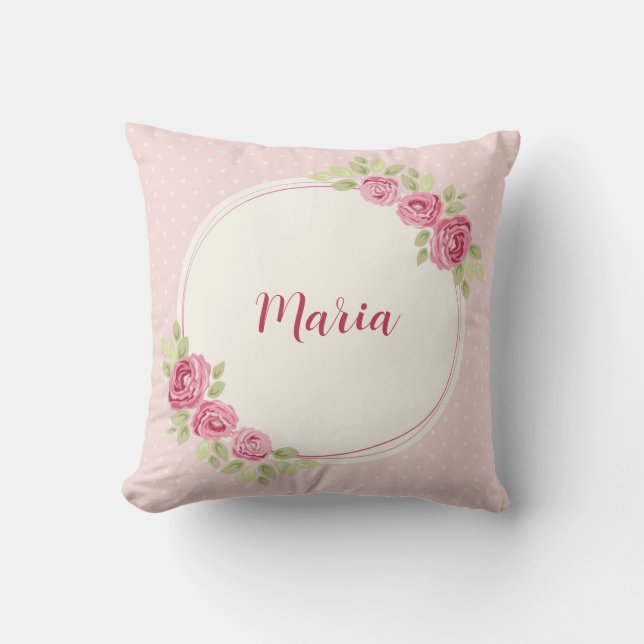 Almofada Moldura de Rosas Vintage Shabby Chic (Frente)