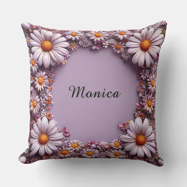 Almofada Moldura Floral Elegante (Frente)