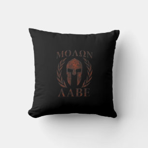 Almofada Molon Labe Spartan Warrior Iron Laurels Mask
