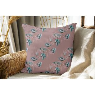 Almofada Molve Vintage Watercolor Blue Flower Stripes