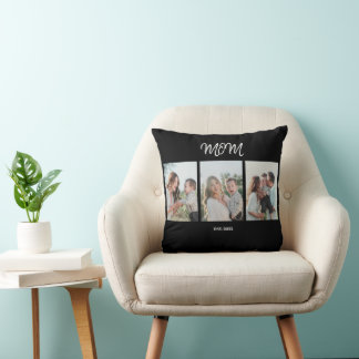 Almofada Mom Established, 3-Photo Throw Pillow