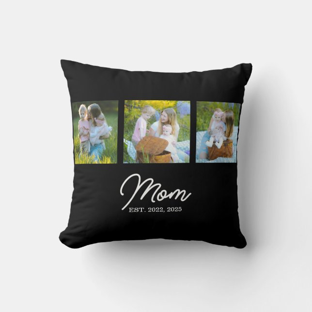 Almofada Mom Established Modern Script Black 3 Photo (Frente)