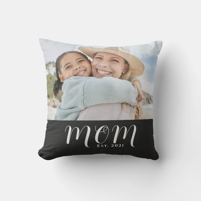 Almofada Mom Established Modern Script Photo (Frente)