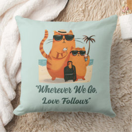 Almofada Momento de Amor de Gato Viajando