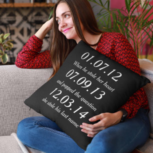 Almofada Momentos Românticos Datas Personalizadas Casamento