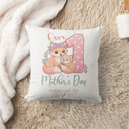 Almofada Mommy and Baby Fox Pink 1st Mothers Day