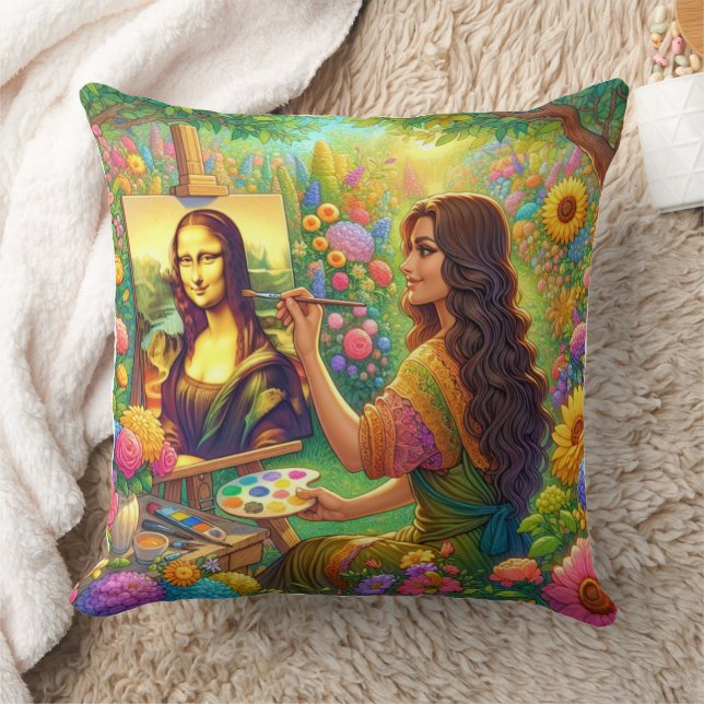 Almofada Mona está desenhando Mona (Cobertor)