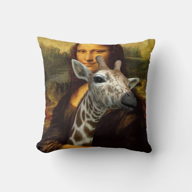 Almofada Mona Lisa ama Girafas (Frente)