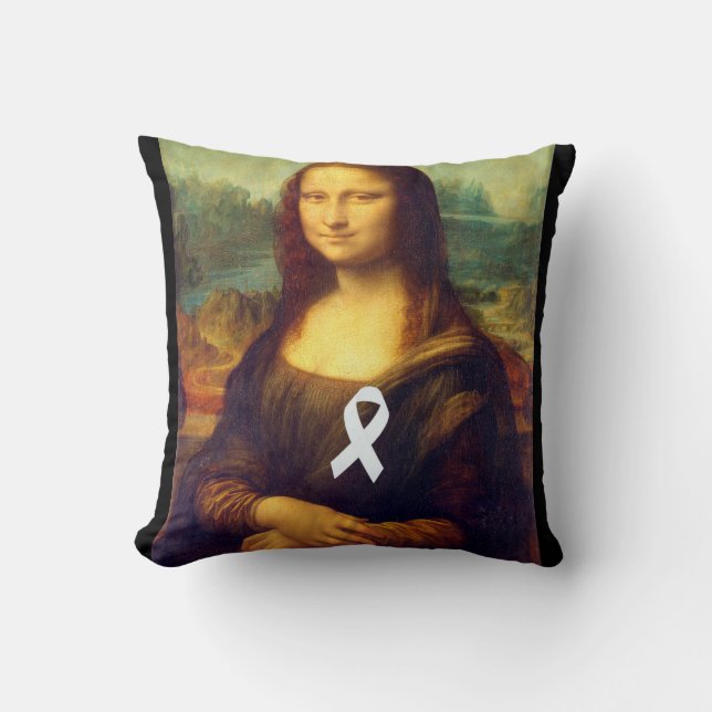 Almofada Mona Lisa Com Fita Branca (Frente)