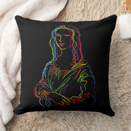 Almofada Mona Lisa em Abstrato