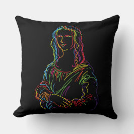 Almofada Mona Lisa em Abstrato