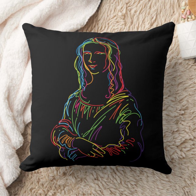 Almofada Mona Lisa na Abstrato (Cobertor)