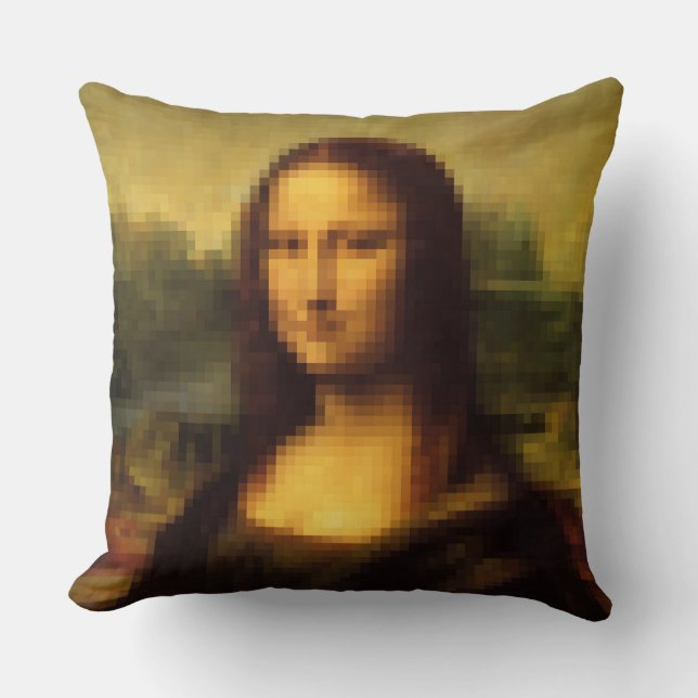 Almofada Mona Lisa Pixelada (Frente)