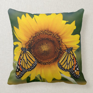 Almofada Monarca Butterfies no girassol