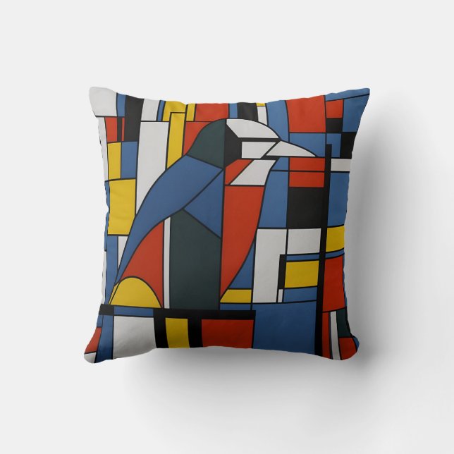 Almofada mondrian birds (Verso)