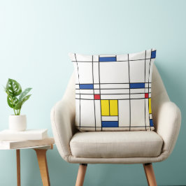 Almofada Mondrian II Design de Arte Moderna Minimalista De