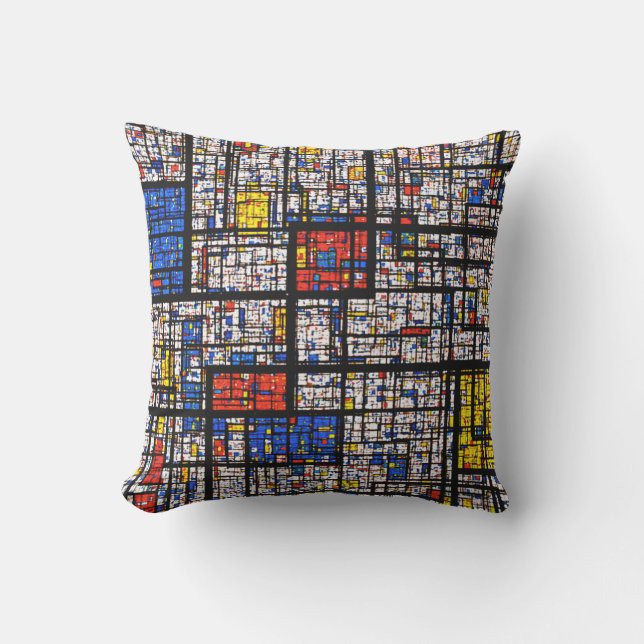 Almofada Mondrian no Grunge (Frente)