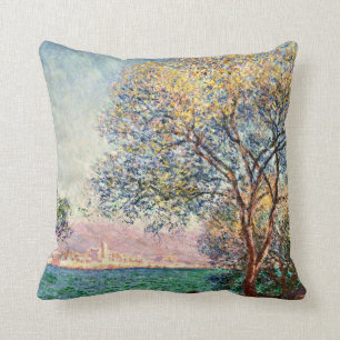 Almofada Monet: Antibos na trabalho de arte da Manhã
