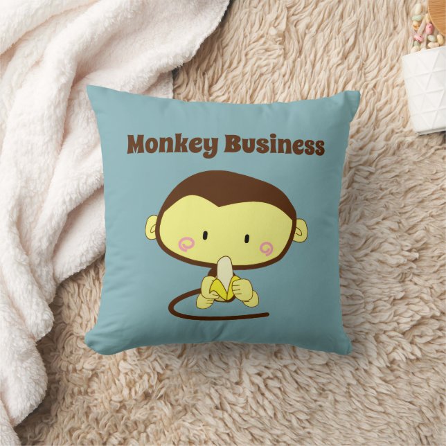 Almofada Monkey Business Engraçado Cartoon Monkey Design (Cobertor)