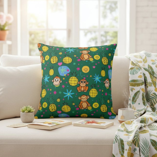 Almofada Monkey Business Pattern (Criador carregado)