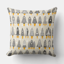 Almofada mono de foguetes retro