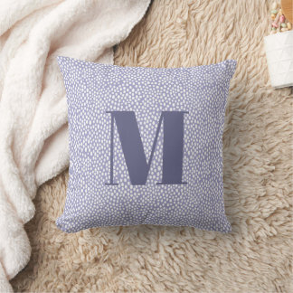 Almofada Monogram Blue Simple Painted Dots Pattern