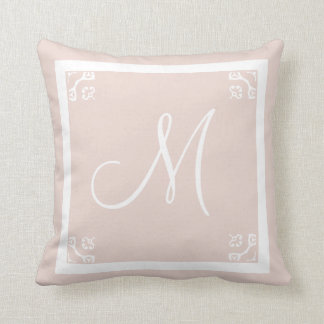 Almofada MONOGRAM cor-de-rosa pálido, personalizado