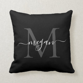 Almofada Monogram Cushion - Add your Name - Black/White