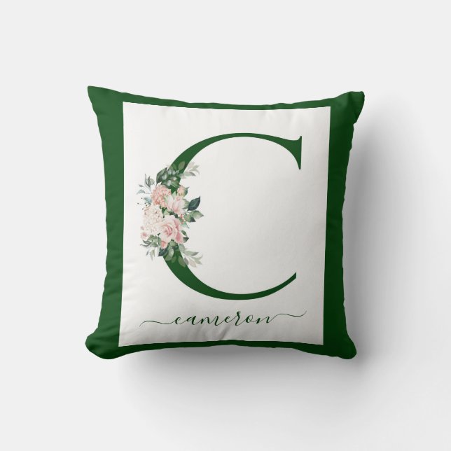 Almofada Monogram Floral Letter C (Frente)