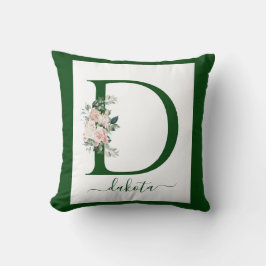 Almofada Monogram Floral Letter D