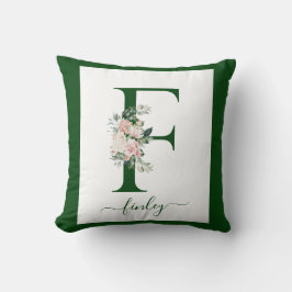 Almofada Monogram Floral Letter F