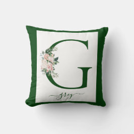 Almofada Monogram Floral Letter G