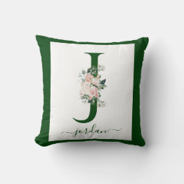 Almofada Monogram Floral Letter J