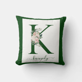 Almofada Monogram Floral Letter K