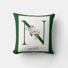 Almofada Monogram Floral Letter N