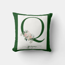 Almofada Monogram Floral Letter Q