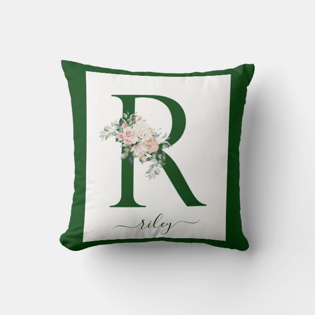Almofada Monogram Floral Letter R (Frente)