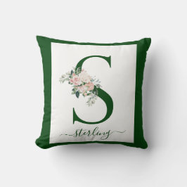 Almofada Monogram Floral Letter S