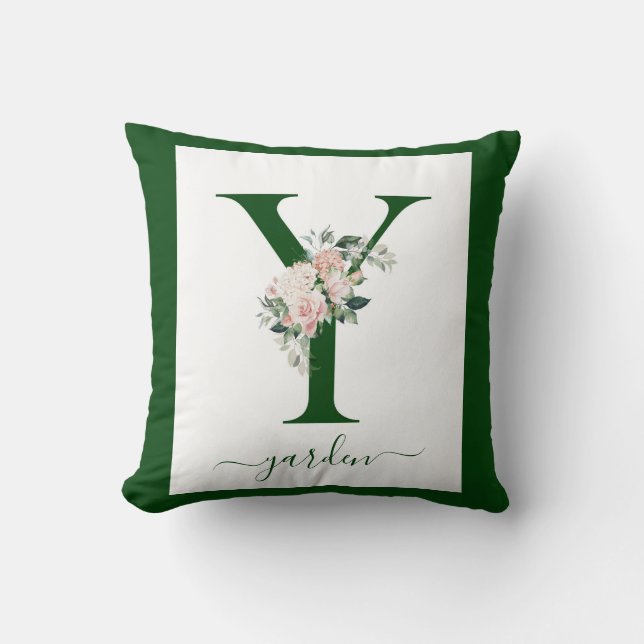 Almofada Monogram Floral Letter Y (Frente)